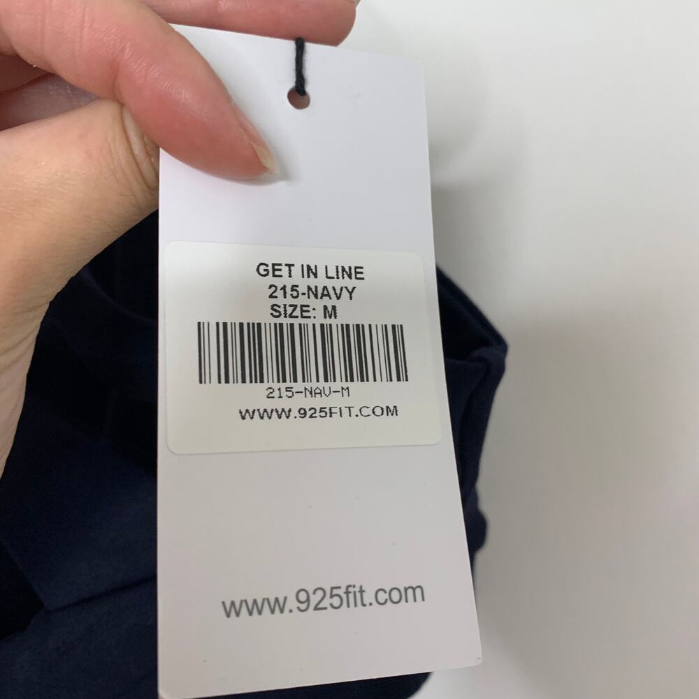 9two5fit Get in Line Navy Sports Bra Womens New Medium - Picture 9 of 10